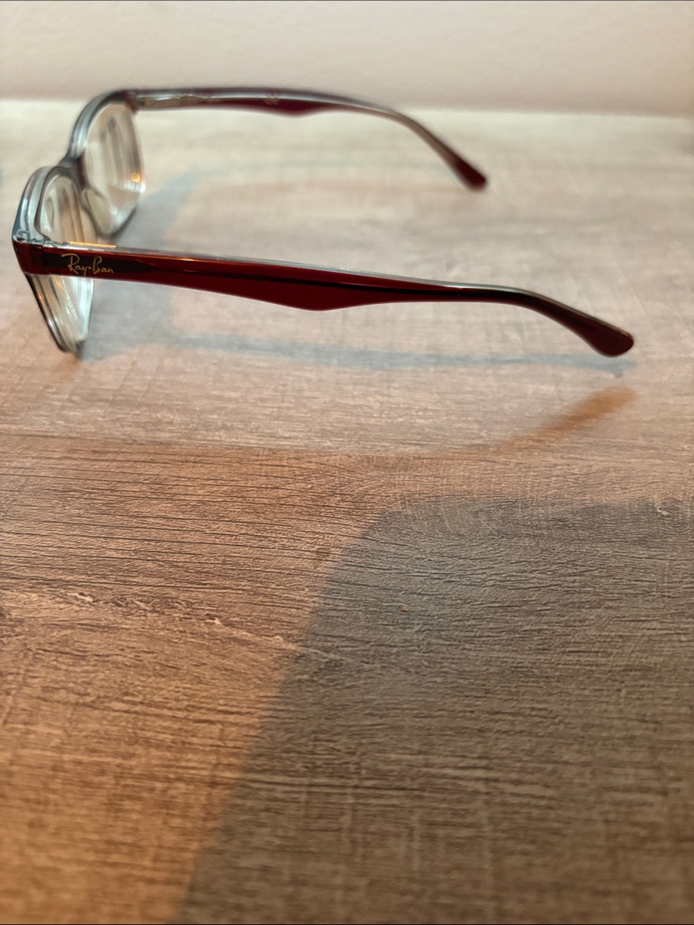 Ray-Ban Women’s Dark Burgundy Rectangular Eyeglass Frames - Picture 7 of 8